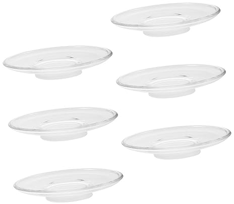 IMIKEYA Soucoupes En Verre Rondes Transparentes 9x9 Cm Multifonctions 6 Pièces Dessous De Verre Pour Tasse à Thé Maison Bar Restaurant