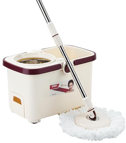 NIBHZ Spin Mop, Mop Bucket Set, Floor Mop Set, Easy Drip Mop, Floor Cleaning Tools, Home Office Cleaning, Multifunctional Spin Mop Set with Tumble Dryer for Use