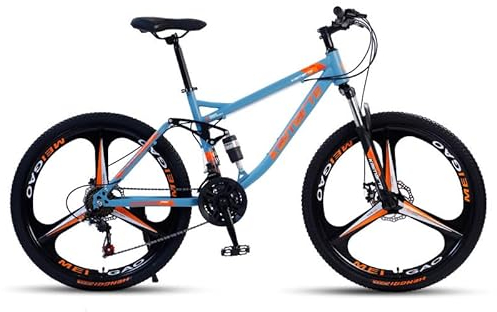 26 Zoll Mountainbike, 24-Gang Fahrrad MTB mit Vollfederung, MTB Dirt Bike für Städte, Arbeitswegen, Reisen in Bergen,24-3/Spokes