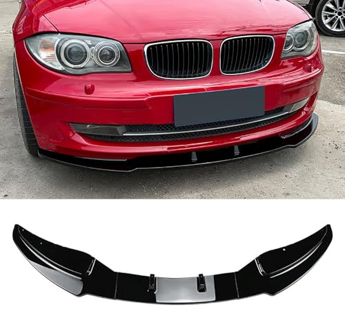 Auto Front Stoßstange Kinn Lippe Spoiler für BMW 1er E81 E82 E87 E88 LCI Standardmodell 2007-2011 Auto Front Splitter Diffusor Exterieur Zubehör Körper Kit,Glossy Black