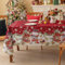 Romanstile Tischdecke Weihnachten 140x240 cm abwaschbar in Rot Schneemann Wasserabweisende Tischdecken,Tischtuch, Festliche Deko für Esstisch,Esszimmer,Party,Feste,Feiern,Abendessen,Neujahr,Silvester