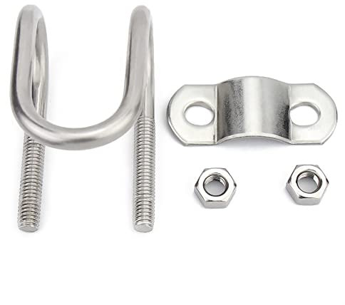 U-Bolt Fastener， 1pcs M6 Stainless Steel Double U-clamp U-Screw Cross Special Pipe Buckle for Aquaculture for Fastening(M6 25x25mm)
