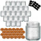 gouveo 24er Set Einmachgläser 280 ml Kristall rund mit Schraubdeckel bronzefarben - Leere Vorratsgläser zum Einkochen und Aufbewahren - Kleine Schmuckgläser mit Diamant-Muster (EGK280B)
