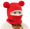 Balakaka 3-in-1-Schal Mütze Maske Winter Strickmütze Kindermütz, Doppel Pompon Kind Kinder Beanie Mütze, Warm Knitted Beanie Hat for 2-7 Jahre alte Jungen und Mädchen,rot