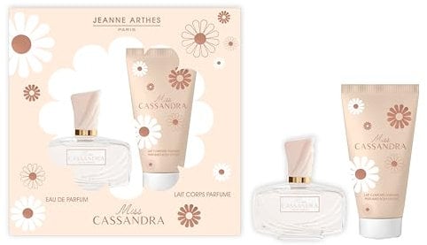 JEANNE ARTHES - Coffret Cadeau pour Femme - Miss Cassandra - Eau de Parfum 100 ml + Lait pour le Corps 150 ml - Parfum Rose Vanille - Fabriqué et conditionné en France à Grasse