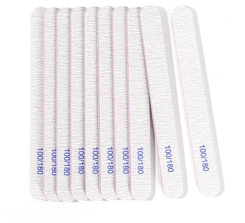 Hikyskin 10 lime per unghie 100/180, lavabili su entrambi i lati, per unghie professionali, ideali per gel e acrilico, adatte per l'uso in salone e a casa