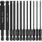 Ball End Allen Key Bit Set Hakkin 12Pcs 100mm Metric Ball End Hex Bits 1/4” Shank S2 Steel hex Head Allen Wrench Set hex Key H1.5-H10 for Furniture Assembly