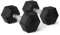 Amazon Basics Rubber Encased Hex Dumbbell Weights Set, 10 kg, Black