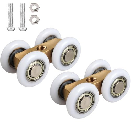 2 Pcs Replacement Shower Door Wheels 20mm, Shower Door Rollers Runners, Runners for Sliding Doors, Sliding Door Rollers, Shower Door Rollers, for Your Sliding Door, Bathroom Glass Doors, with Screws
