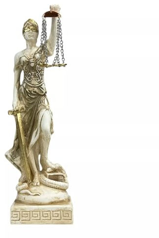 Themis Griechische römische Dame der Gerechtigkeit, Hartputz-Statue, Skulptur, 23 cm