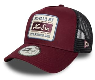 New Era Patch Trucker Adjustable Cap NE Logo Dunkelrot, Size:OneSize