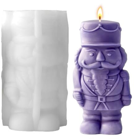 Silicone Candle Moulds, Epoxy Resin Casting Mould | Epoxy Resin Nutcracker Moulds for Crafts and Home Decoration