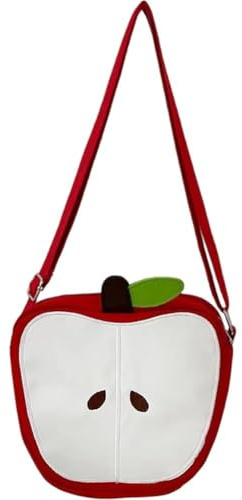 Ymxygz Niedliche Umhängetasche in Form Eines Roten Apfels Für Damen, Pu-Handtasche Cartoon-Obst, Originelles Accessoire Für Den Täglichen Gebrauch Und Besondere Anlässe