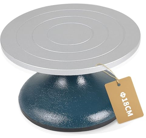 DBREAKS ⌀18cm Töpferscheibe Töpfern Manuell, Töpferscheibe für Nnfänger | Töpfer Drehscheibe mit Metallplatte aus Stahl & Rutschfester Basis, Pottery Wheel für Ton, Keramik Modellbau, Dekoration