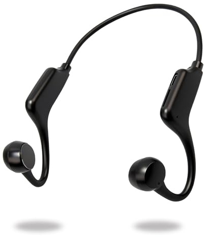 LEVMEK Cuffie Conduzione Ossea Bluetooth 5.3, Auricolari a Conduzione Ossea Sport con Microfono, IPX8 Impermeabile per Nuoto, Corsa, Ciclismo, Cuffie Nuoto Open-Ear HiFi Stereo, Ricarica Rapida USB-C