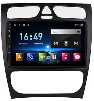 Navegador GPS Radio de Coche 2 DIN para Mercedes-Benz A W168 C W203 G W463 Soporta Bluetooth, Control Volante, USB, WiFi, 4G, Mirror-Link, GPS Navegador/Radio FM, 4 Nuclear 1G+16G