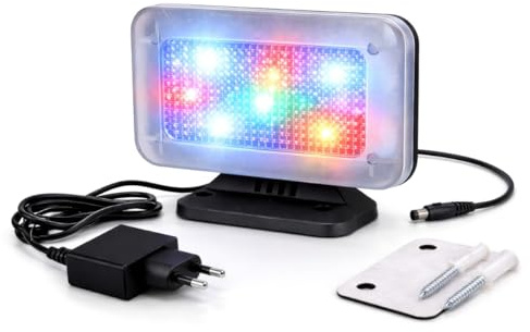 WALTER TV Simulator Ultra+, Einbruchschutz Lichteffekt | Mit Dämmerungssensor, 4/7h Timer oder Dauerbetrieb, 100–240V, kompakt