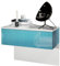 Vladon Nachttisch Sleep, Made in Germany, Nachttischschrank mit Schublade zur Wandmontage, Weiß matt/Petrol Hochglanz (60 x 46 x 35 cm)