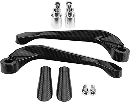 Motorrad Bremshebel Kupplungsschutz Kupplung Kompatibel, Carbon Lenker Schützen Schutz Aluminiumlegierung Faser Motorrad Bremse Kupplungshebel Lenker Schützen Schutz (1 Para)(Black)