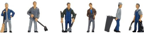 NOCH Modellfiguren „Hausmeister“, handbemalt, realistische Figuren im Maßstab TT für Diorama- und Modellbahn-Dekoration