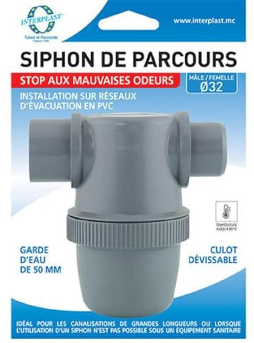 Siphon de parcours PVC D32