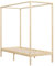 vidaXL Kiefernholz Massiv Himmelbett Bett Bettgestell Einzelbett Holzbett Bettrahmen Lattenrost Massivholzbett Schlafzimmerbett 90x200cm