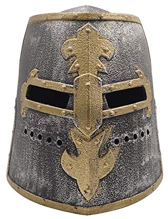LOOYAR Kinderspielzeug Mittelalter Mittelalter Kreuzfahrer Ritter Soldat Krieger Kostüm Helm mit klappbarer Gesichtsmaske für Jungen Battle Play Halloween Cosplay LARP