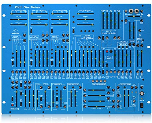 Sintetizador analógico semimodular Behringer 2600 Blue Marvin Special Edition con 3 VCO y VCF multimodo en formato de montaje en rack de 8U