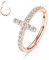 16G Kreuz Knorpel Ohrring Creolen Chirurgischer Stahl Daith Helix Conch 8mm Ohrringe CZ Tragus Turm Ohrringe Roségold Septum Schmuck Nasenringe Roségold Kleiner Creolenring für Frauen Männer