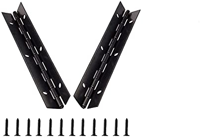 Bisagra Continua de Metal para Piano, KAIISSA 153 x 26 mm Bisagra Larga Chapada 270 Grados Bisagra Negra Abierta para Muebles para Piano, Ppuertas de Gabinete, Ventana Grande, Barco, con Tornillos