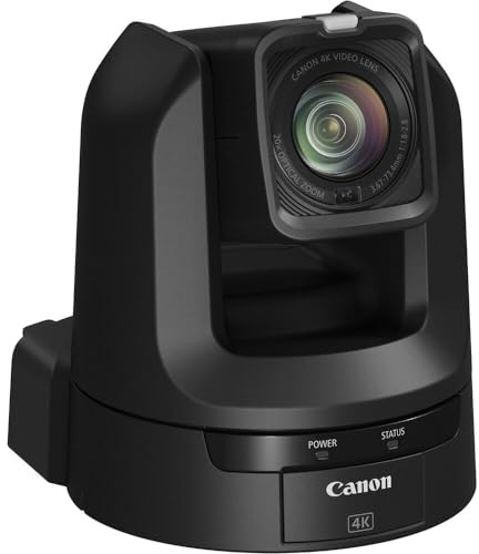 Canon CR-N300 Pro PTZ Camera BK 20x Optical Zoom Lens, 1 2/3” 4k 30P Hybrid AF Sensor, 3G-SDI, HDMI, IP, USB Video Out, NDI|HX2, SRT-Church, Live Events, Streaming Conference, Classroom, Esport, Vlogs
