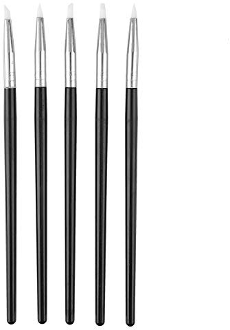 Clay Shaper Pen, 5Pcs Pennelli in Silicone per Unghie, Pennello Silicone Flessibile per Modellare Ceramiche Artigianali e Nail Art Artigianale Fai-da-Te