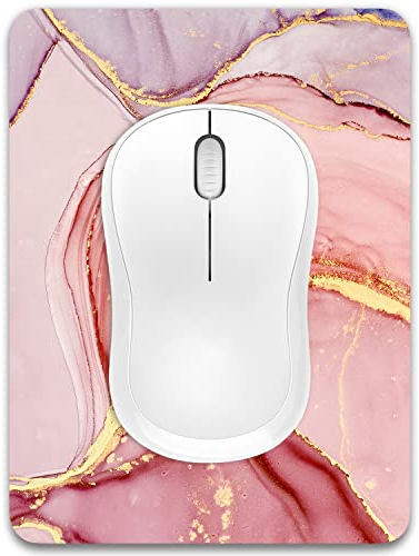 Dapesuom Mouse Pad, Small Mouse Pad 15x20 cm with Non-Slip Rubber Base, Waterproof Mouse Mat, Mini Mouse Pad for Women Kids Men Wireless Mouse Laptops Keyboard Tray Home Office Travel, Pink Marble