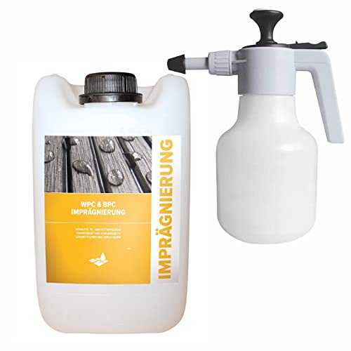 stein-reiniger WPC & BPC Imprägnierung inkl. Drucksprüher, schmutz-, öl- und fettabweisend, transparent, lösemittelfrei, Größe:5 Liter