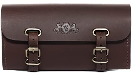 SID & VAIN Fahrradtasche echt Leder - Fahrrad-Rolle STEW-2 - Satteltasche - Ledertasche Herren und Damen braun handgefertigt