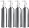 ZEOABSY 4 Pieces Empty 250ml Silver Aluminium Lotion Pump Bottle, Aluminum Bottles with LOCK Clip, Travel Metal Bottles for Cosmetic Shampoo Body Washing Gel Essential Oil Liquid Dispenser