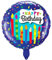 Happy Birthday Luftballons - Geniale Geschenkidee Deko für Geburtstage oder Partys Ballon Helium Folienballon klein mit für Kinder Dekoration Partydeko JGA Geschenkidee - Kerzen blau bunt weiß
