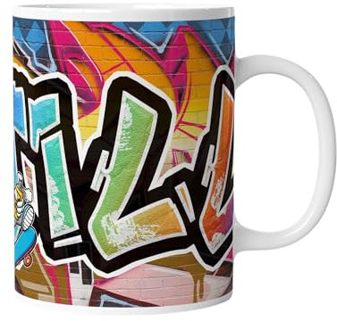 timalo® Graffiti Tasse personalisiert mit Namen bedrucken lassen | Kaffeetasse Gamer selbst gestalten | mug-14
