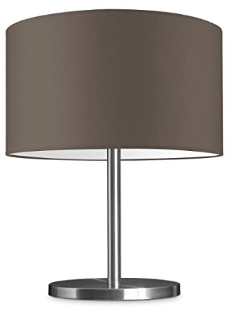 Home Sweet Home Moderne Tischleuchte Bling Mauro | 40/40/35,6 cm | taupe | Tischlampe mit Lampenschirm aus Stoff | für E27 LED-Lampe | mit Schalter | für Wohnzimmer, Schlafzimmer