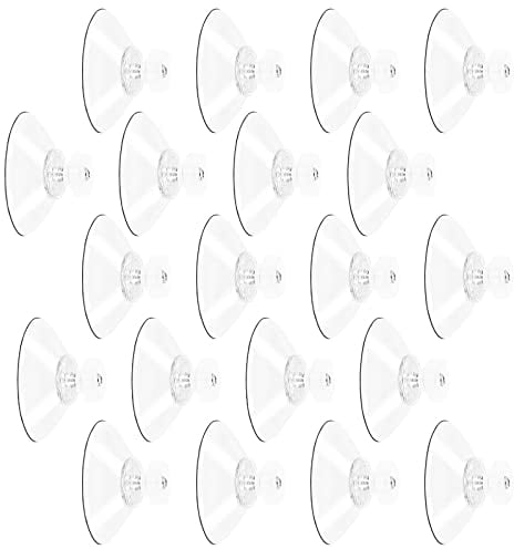 FINDIR 20 Stück Saugnapf mit Gewinde Saugnäpfe Ø 40mm Kunststoff Saugnapf mit Rändelmutter M5 Gewinde Transparente Saugnäpfe für Fenster Spiegel Outdoor Küche Bad