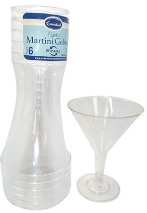 Clear Plastic Martini Glasses (12)