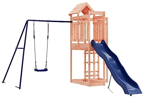 vidaXL Spielturm, Klettergerüst mit Rutsche Schaukel, Kinder Kletterturm mit Sandkasten, Spiel-Zubehör für Garten, Spielgeräte Spielplatz, Massivholz Douglasie