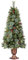 Pre-lit Artificial Christmas Tree 120cm/4ft,Potted Decorated Pine Xmas Tree with 100 Warm White LED Lights & 15 Red Berry & 10 Pinecone for Indoor Outdoor