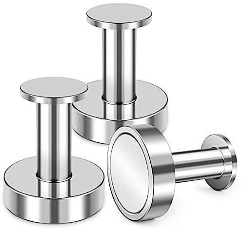 Qutsvosh Magnethaken, strapazierfähig, magnetisch, zum Aufhängen von Mänteln und , Silber, 3 Stück