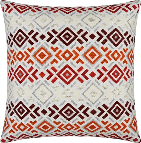 Erwin Müller Kissenhülle York Boho Chenille rot-orange Größe 50x50 cm