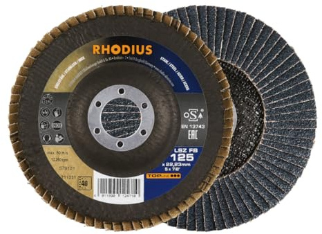 RHODIUS TOPline LSZ FB Fächerschleifscheibe 125 x 22,23 mm K80 10 Stk