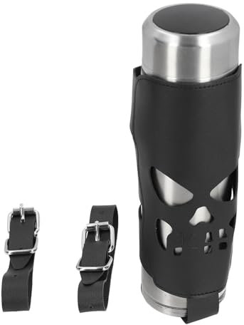 Porte-gobelet Universel pour Moto en Cuir PU enroulé Autour du Porte-Bouteille d'eau de Vélo, Bonne compatibilité pour la Plupart des Motos, Large Application pour Les