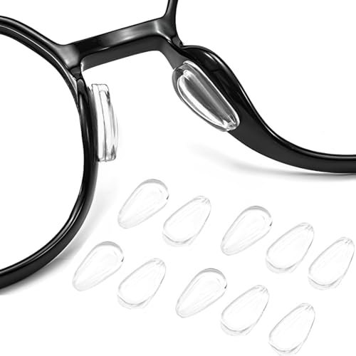RAMGLYO 5 Paare Rutschfeste Selbstklebende Nasenpads, Silikon Nasenpad Antirutsch Klebend Pad, für Brillen und Sonnenbrillen (transparente Farbe)