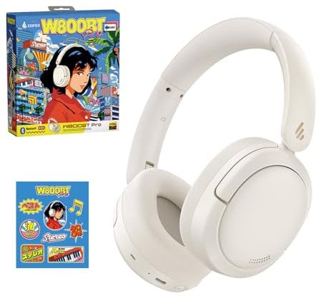 Edifier W800BT Pro Hybrid Active Noise Cancelling Headphones, Hi-Res Audio, AI Call Noise Cancellation, 45H Playtime, Fast Charging, Foldable, Wireless Over-Ear Bluetooth 5.4 Headphones, Gift Edition