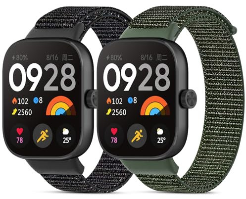 CHANRASI 2 Pezzi Nylon Cinturino Compatibile con Xiaomi Redmi Watch 4/Xiaomi Mi Band 8 Pro,Regolabile Sport Cinturino Compatibile con Redmi Watch 4/Xiaomi Mi Band 8 Pro